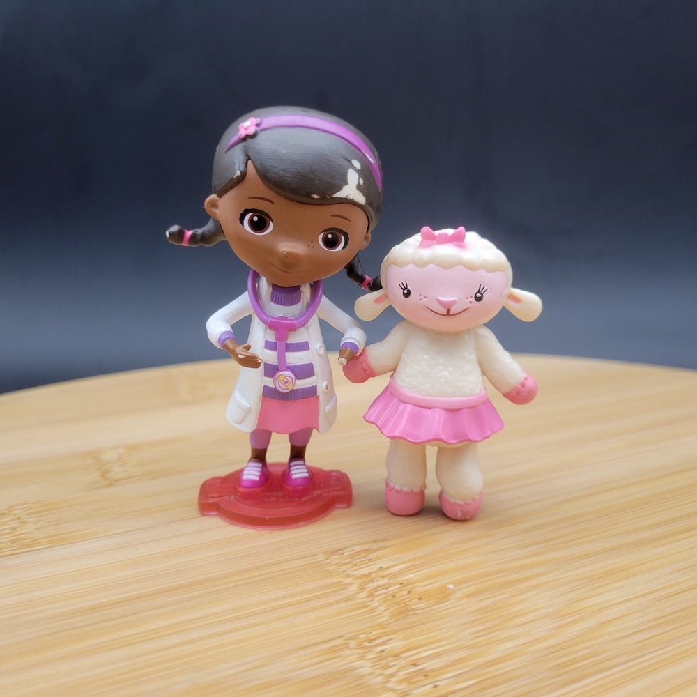 Disney Junior Doc McStuffins and Lambie Mini Figure Set Pink Purple White